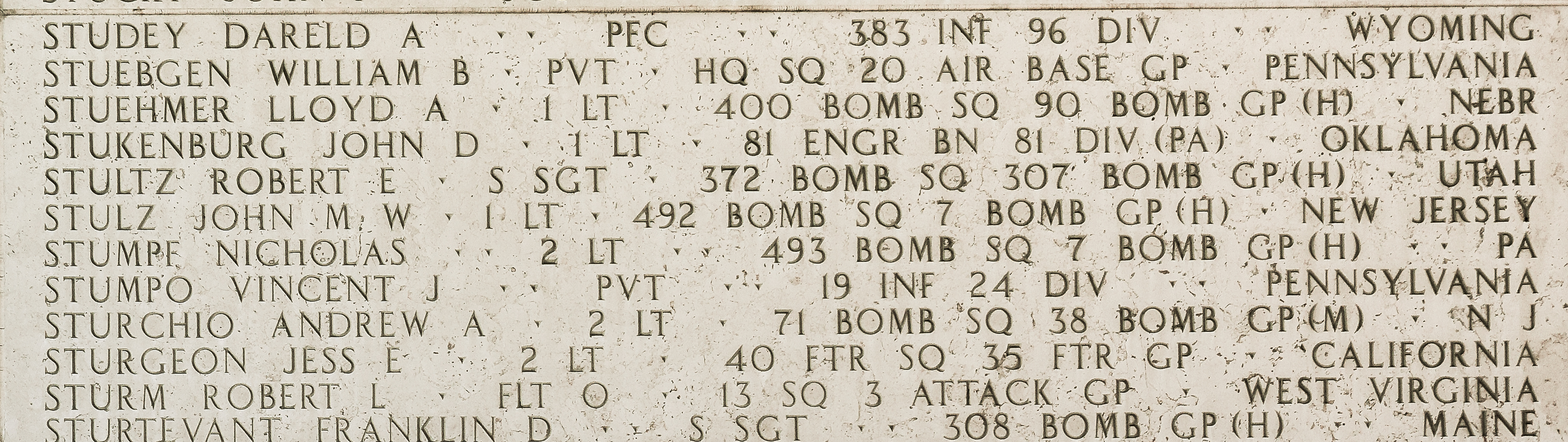 Franklin D. Sturtevant, Staff Sergeant